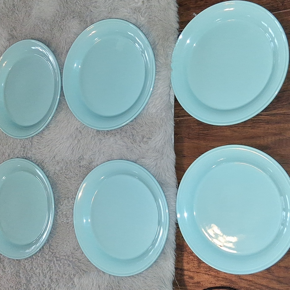 Nancy Calhoun light aqua Lunch 8in Plates #7